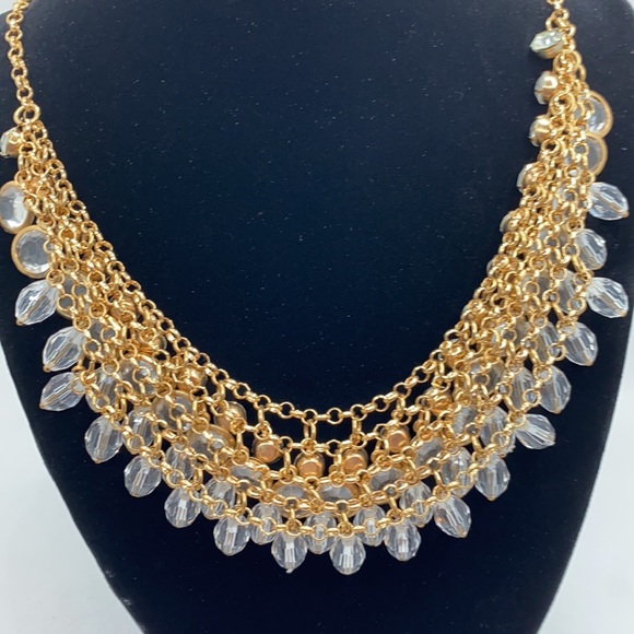 VINTAGE Multi-Layer Crystal Statement Necklace - Picture 5 of 6